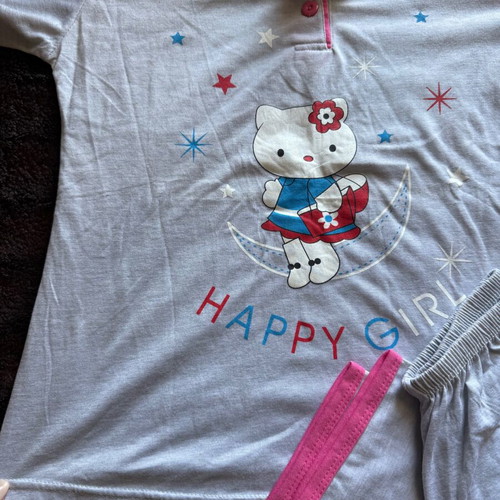 Children's pajama set new, gray and pink