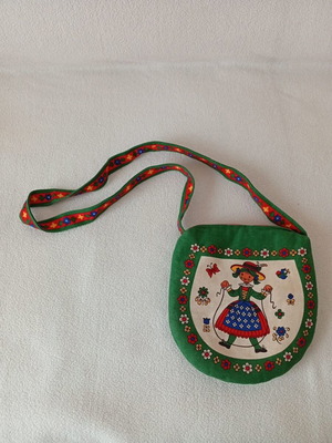 Children's fabric crossbody bag like new, colorful, folk style