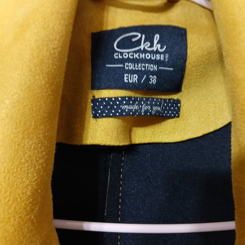 Clock House women's leather jacket like new, yellow, size L