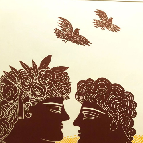 Fasianos collectible art print 1991 with frame, 70x100cm