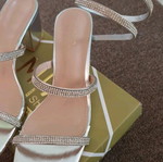 Mia sandals with rhinestones size 37 like new silver