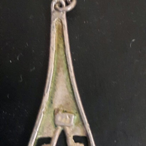 Silver 925 single long teardrop earring used