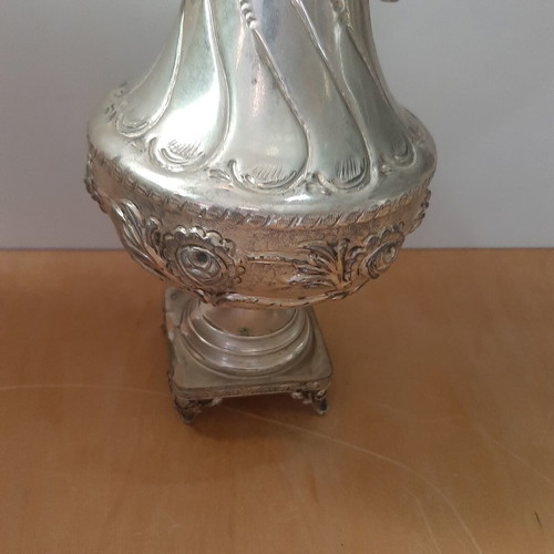 Silver-plated amphora with Greek motif 32cm used