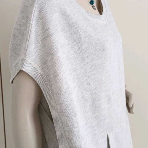 Zara women's grey sleeveless sweatshirt with pockets M/L like new
