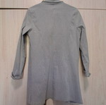 Medium striped jacket like new, white and gray