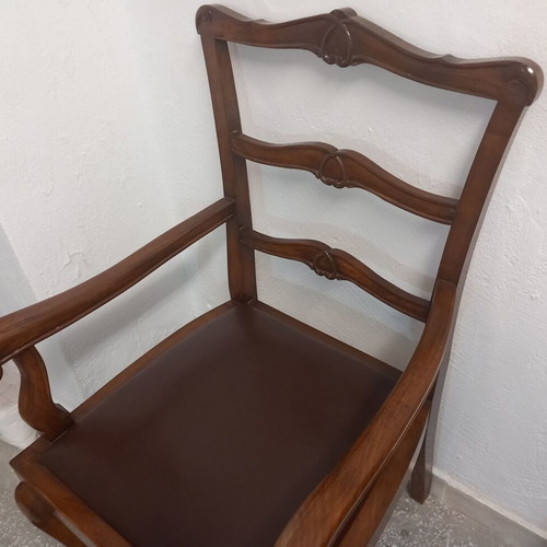 Wooden Queen Anne/Chippendale chair used with leather seat