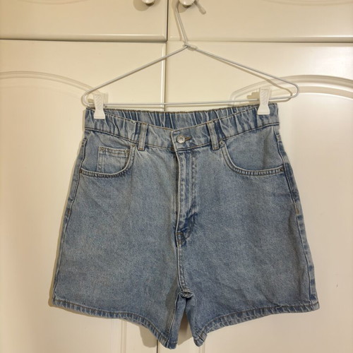 Pull & Bear blue mom fit denim shorts