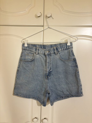 Pull & Bear blue mom fit denim shorts