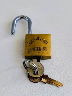 Golddoor small brass padlock with 2 keys for suitcase or locker