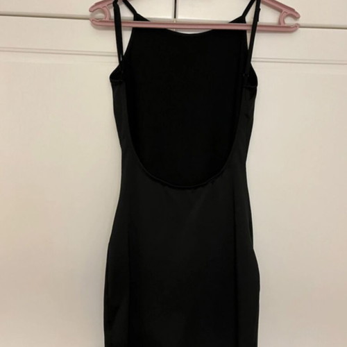 Summer mini backless dress, black, size Small