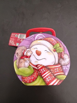 Metal Tin Box Snowman New