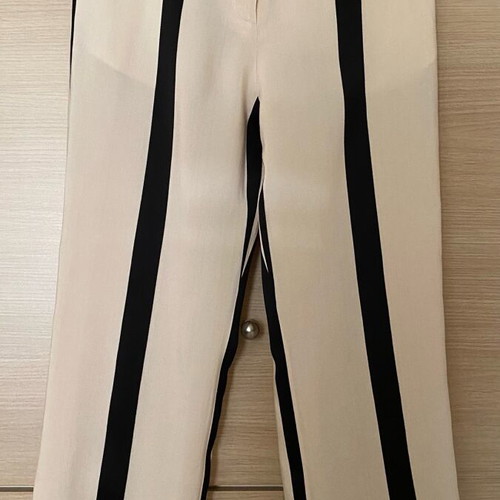 Acne Studios pants size 38 FR/42 IT like new, linen and viscose cream with black stripes