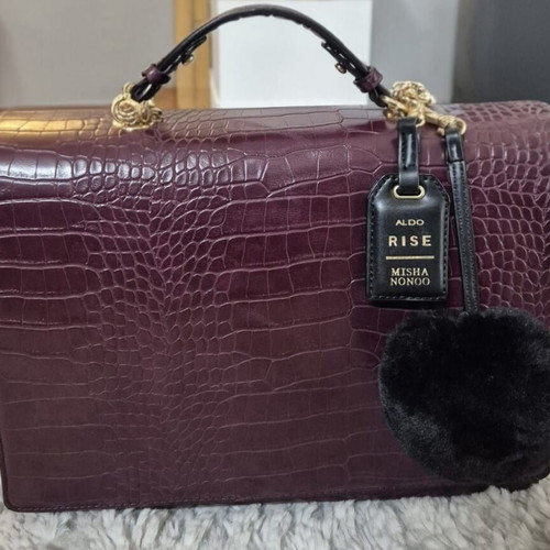 Aldo Rise by Misha Nonoo shoulder bag like new, deep burgundy faux leather