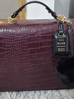 Aldo Rise by Misha Nonoo shoulder bag like new, deep burgundy faux leather