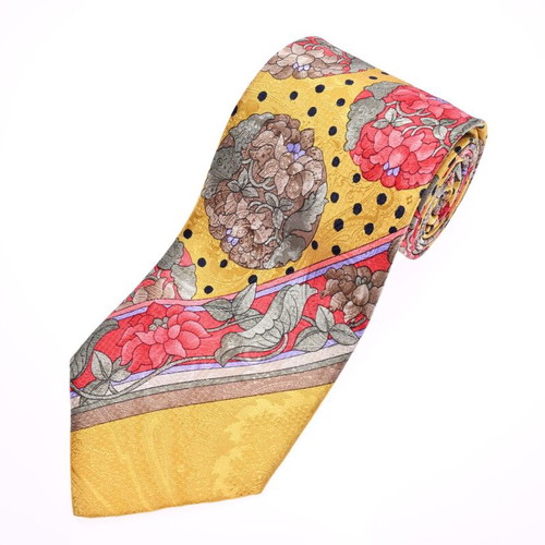 Leonard Paris tie like new, 100% silk, yellow multicolor