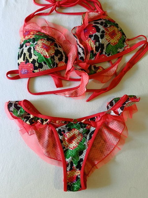 Med bikini red size small new