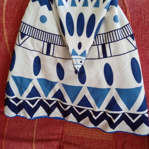 Round beach towel 1.80x1.80 m new, blue pattern