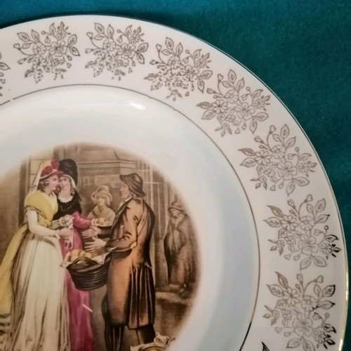 Sofafils porcelain decorative plate with Victorian scene, 1970s