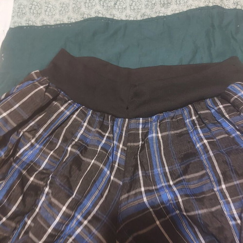 Women's elastic waist shorts, blue, size XL