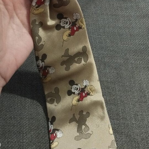 Disney Mickey Mouse children's tie new, beige satin