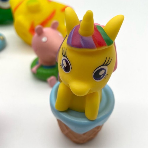 Small floating animals used, set of 10, soft plastic