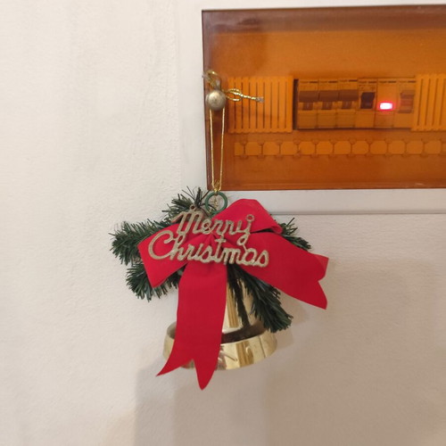 Christmas bell used, 11 cm height, 10 cm diameter
