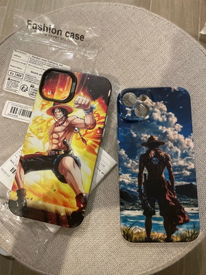 Θήκες iPhone 14 Plus καινούργιες με τον Ace από το One Piece, σετ 2 τεμαχίων