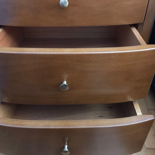 Nightstand with 3 drawers used, wooden oval