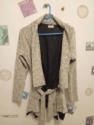 Gray asymmetrical cardigan like new