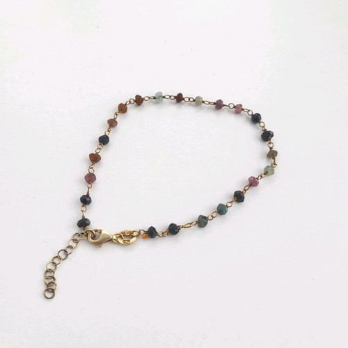 Silver 925 bracelet with gold plating and colorful stones new