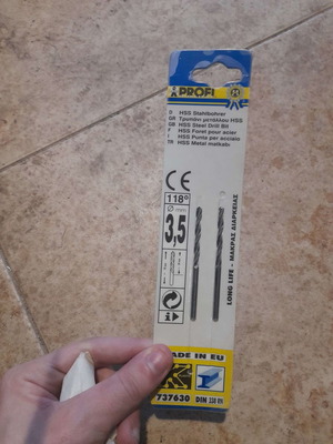 HSS drill bits 3.5 and 3, pack of 3 new
