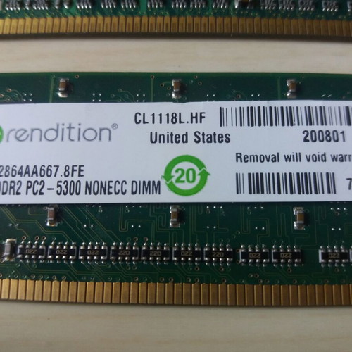 DDR2 RAM Memory 2GB PC2‑5300 667MHz like new (BUFFALO + Rendition)