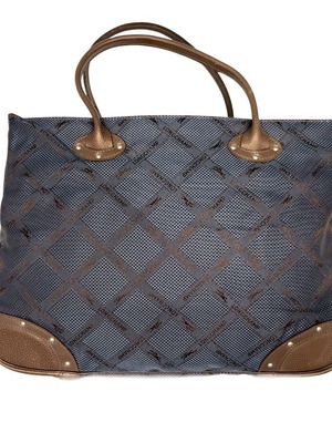 Τσάντα ώμου Longchamp από ύφασμα μεταχειρισμένη, μπλε και καφέ