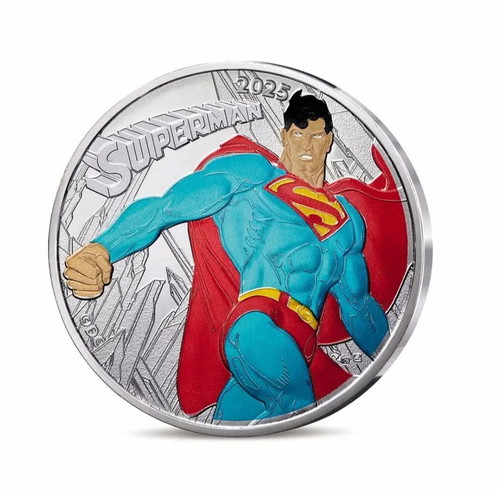 Silver Coin 10 Euro Superman new