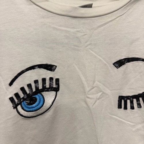 Chiara Ferragni T Shirt with Sequins like new, white, size S
