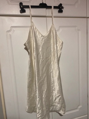 Y2K White Satin Dress used, size small-medium, with small stain