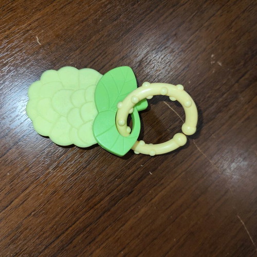 Teether with ring and bib like new for first baby foods