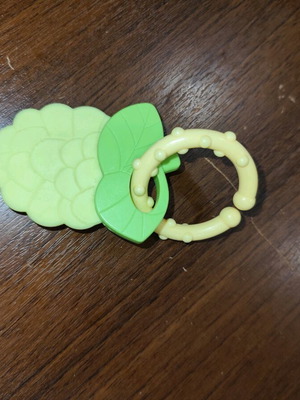 Teether with ring and bib like new for first baby foods
