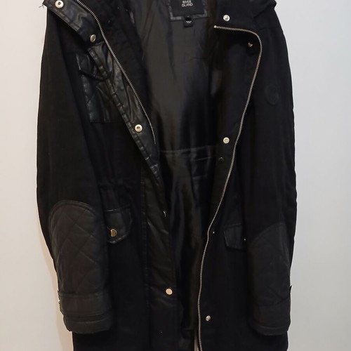 River Island parka jacket size S used, black