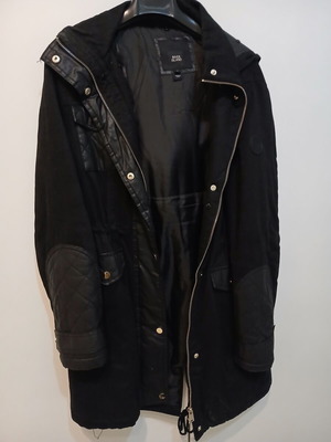 River Island parka jacket size S used, black