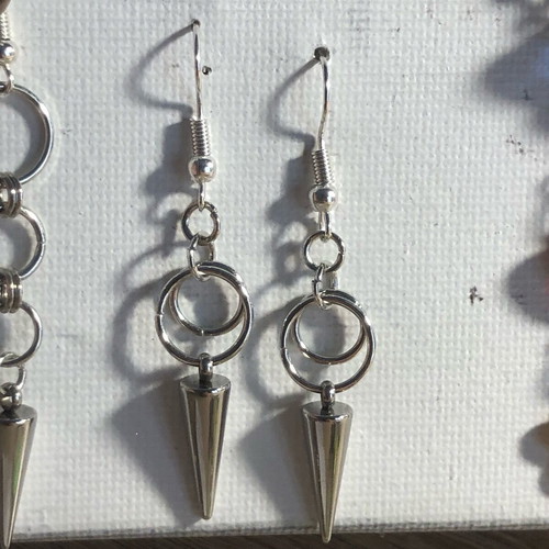 Handmade punk gothic earrings silver new