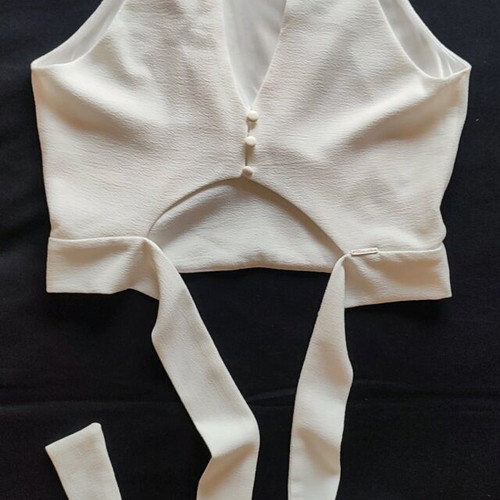 Neckholder top BSB like new, ivory, size 40