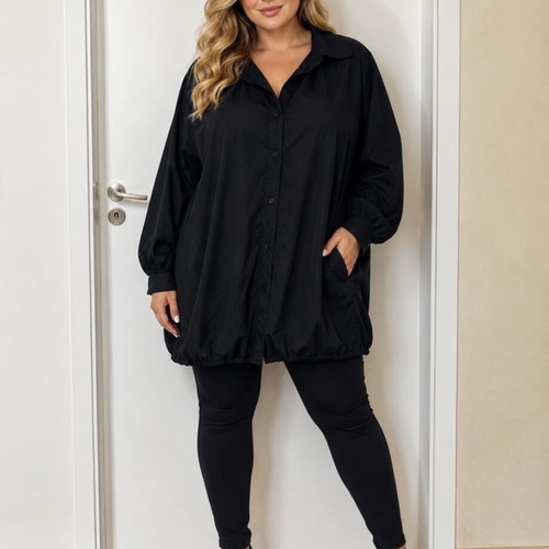 Zara maxi shirt dress, black, oversized