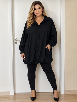 Zara maxi shirt dress, black, oversized