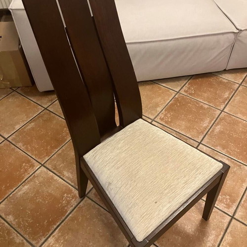 Oak dining set with 6 chairs, Vassilakis Home