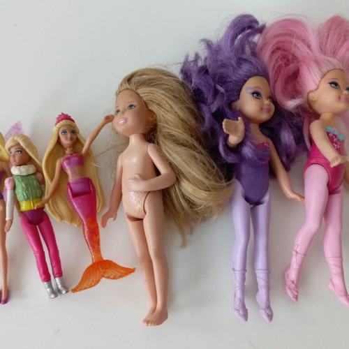 Mini Dolls set of 6 used with mermaid and fantasy styles