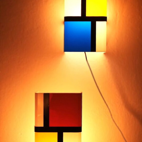 Wall Light Plexiglass Mondrian Style Bauhaus De Stijl Design new