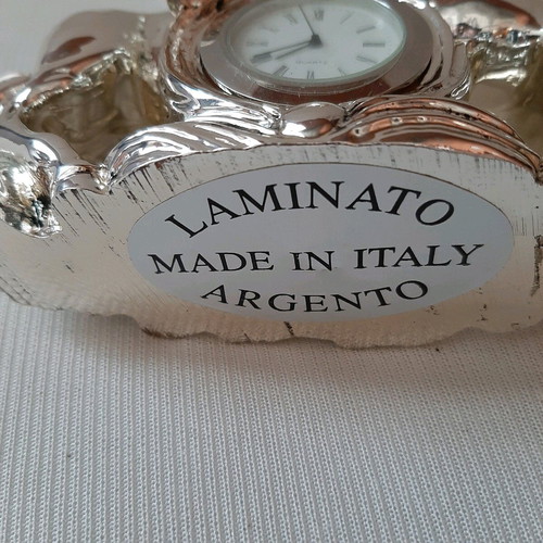 Italian silver-plated clock new