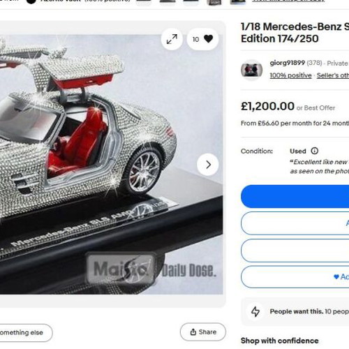 Mercedes-Benz SLS AMG Swarovski Limited Edition 1:18 model like new