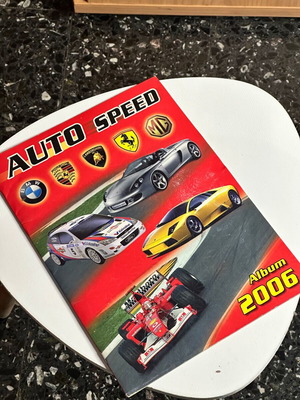 Auto Speed 2006 collectible sticker album used, 122 car stickers